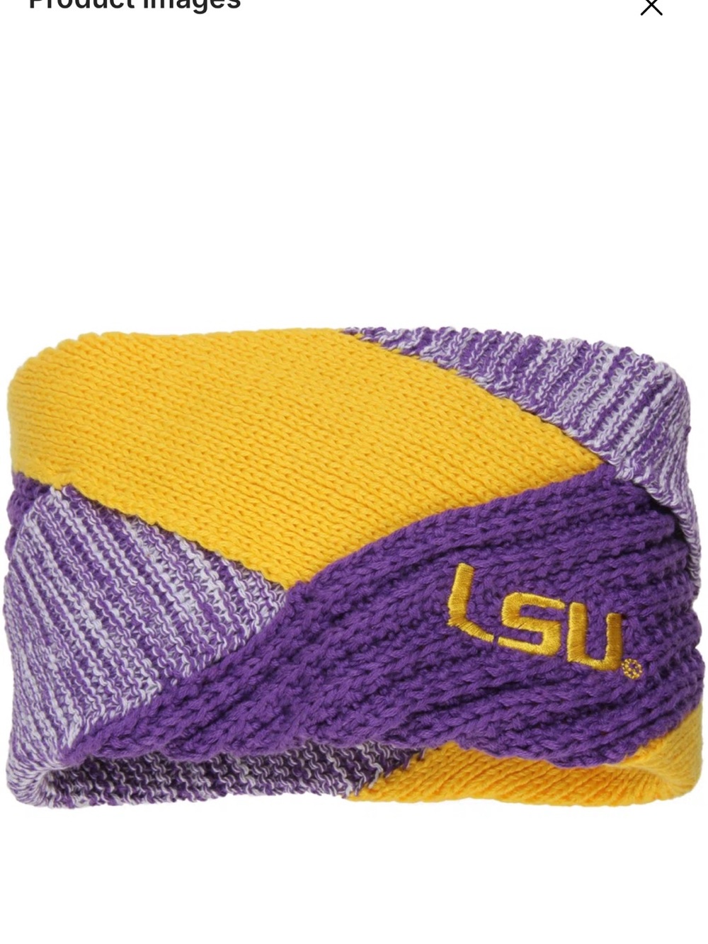 LSU Purple & Gold Knit Headband with Embroidered Logo